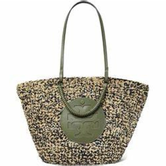 Tory Burch Ella Straw Box Weave Basket Tote. - Picture 16 of 16
